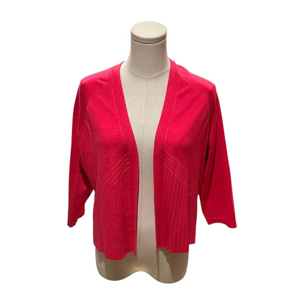 89th & Madison Open Front Cardigan Sweater in Fiesta Pink, Style ESS31065